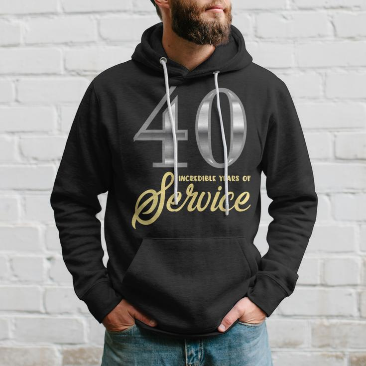 40 Years Of Service 40Th Employee Anniversary Appreciation Hoodie Gifts for Him