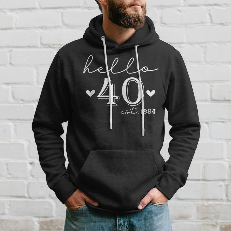 40Th Birthday Hello 40 Years Old Est 1984 Born In 1984 Hoodie Gifts for Him