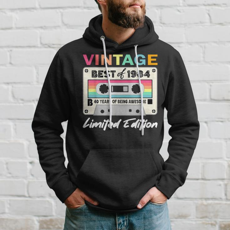40Th Birthday Retro Cassette Best Of 1984 Hoodie Gifts for Him