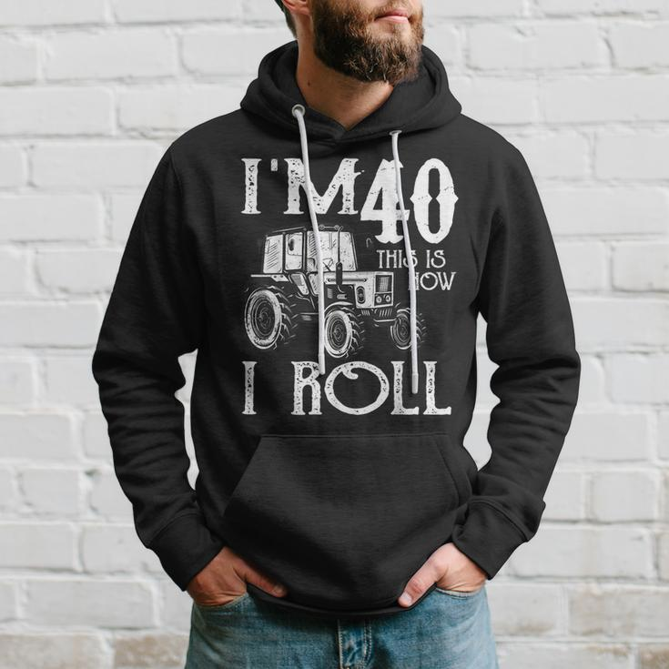 40Th Birthday Tractors Farmer Rancher Saying Vintage Hoodie Gifts for Him
