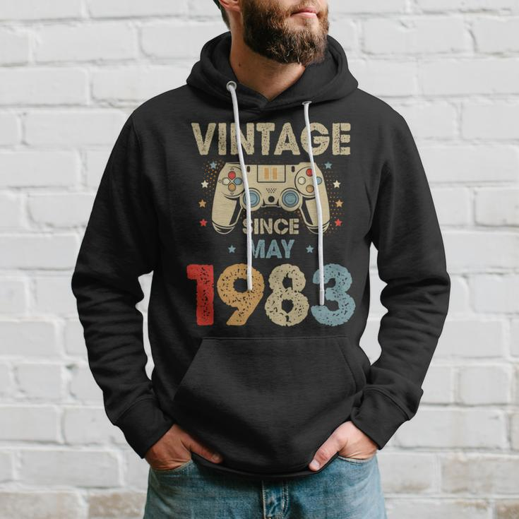 41St Birthday Boy Gamer Vintage May 1983 Bday Hoodie Gifts for Him
