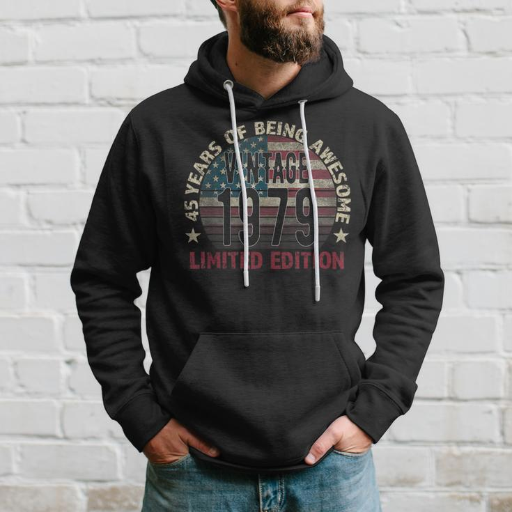 45Th Birthday Vintage Born 1979 Turning 45 Year Old Hoodie Gifts for Him