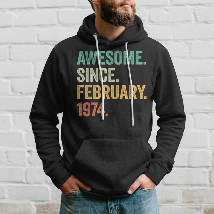 50 Year Old Awesome Since February 1974 50Th Birthday Hoodie Gifts for Him