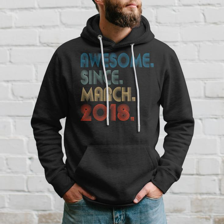 6 Year Old Awesome Since March 2018 6Th Birthday Boys Hoodie Gifts for Him