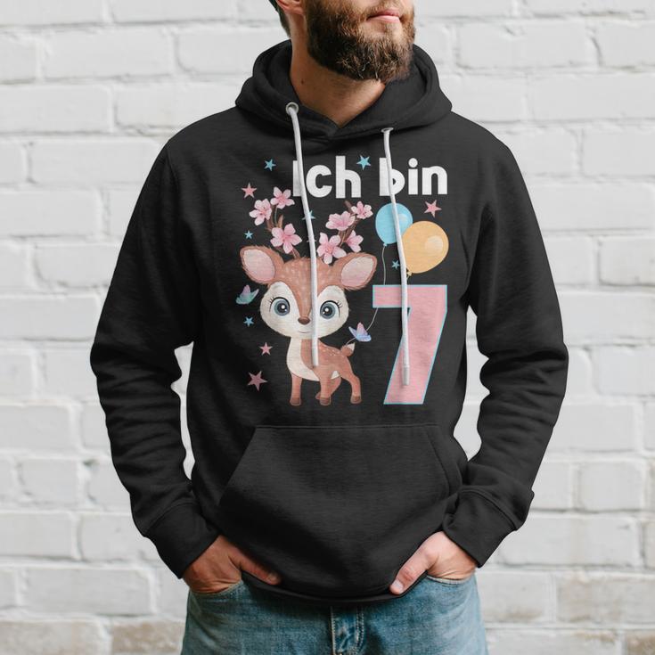 7 Jahre Alt Ich Bin 7 Hirsch Deer 7Th Birthday Black Hoodie Geschenke für Ihn