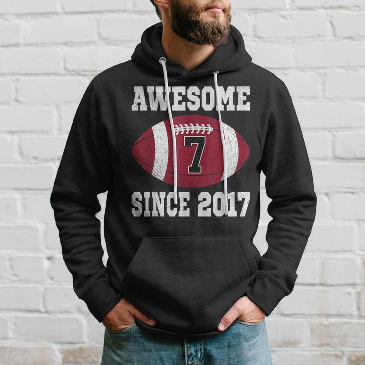 7Th Birthday Football Player 7 Years Old Vintage Sports Hoodie Gifts for Him