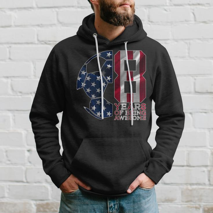 8 Years Of Being Awesome Soccer 8Th Birthday Hoodie Gifts for Him