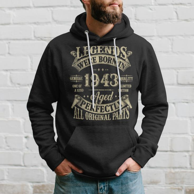 81St Birthday 81 Years Old Vintage Legends Born In 1943 Hoodie Gifts for Him