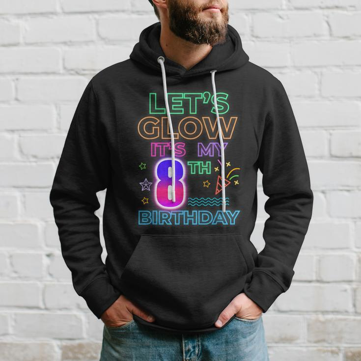 8Th B-Day Let's Glow It's My 8 Year Old Birthday Matching Hoodie Gifts for Him