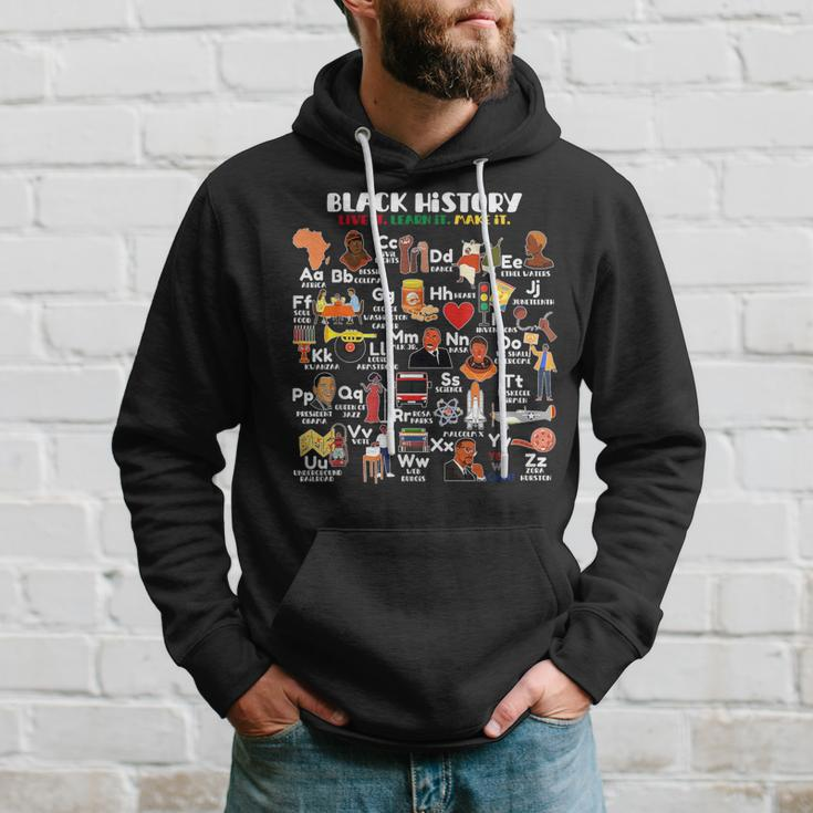 Abcs Of Black History Month Pride Live It Learn It Teacher Hoodie Gifts for Him