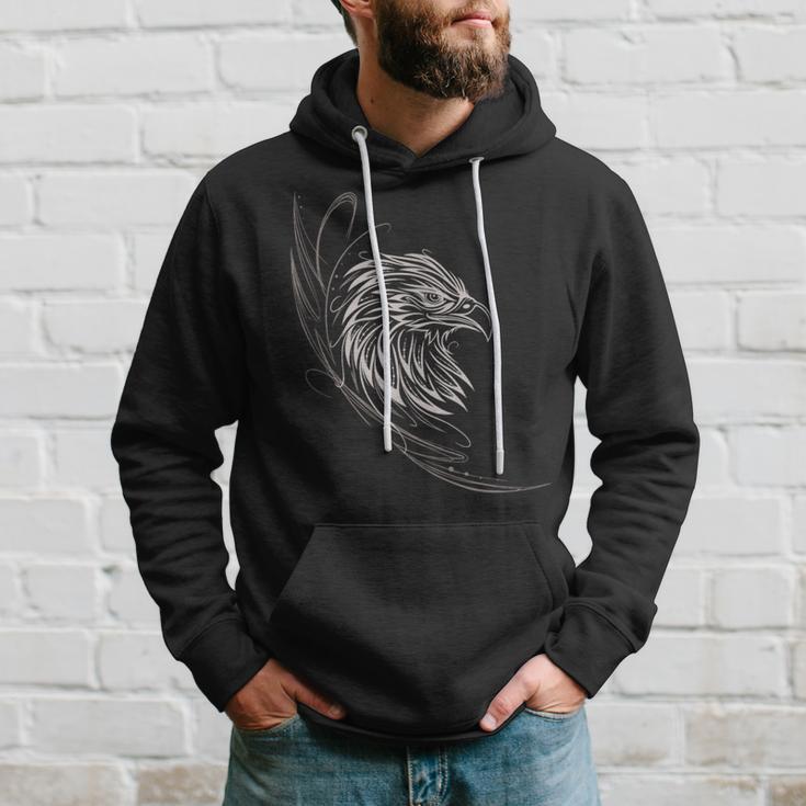 Adler Mit Fineline Tribal Adlerkopf Tattoo Für Animal Lover Kapuzenpullover Geschenke für Ihn