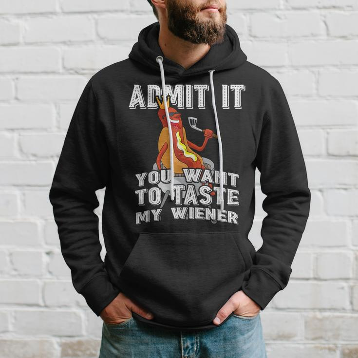 Admit It You Want To Taste My Wiener Bbq Hot Dog Sausage Hoodie Gifts for Him