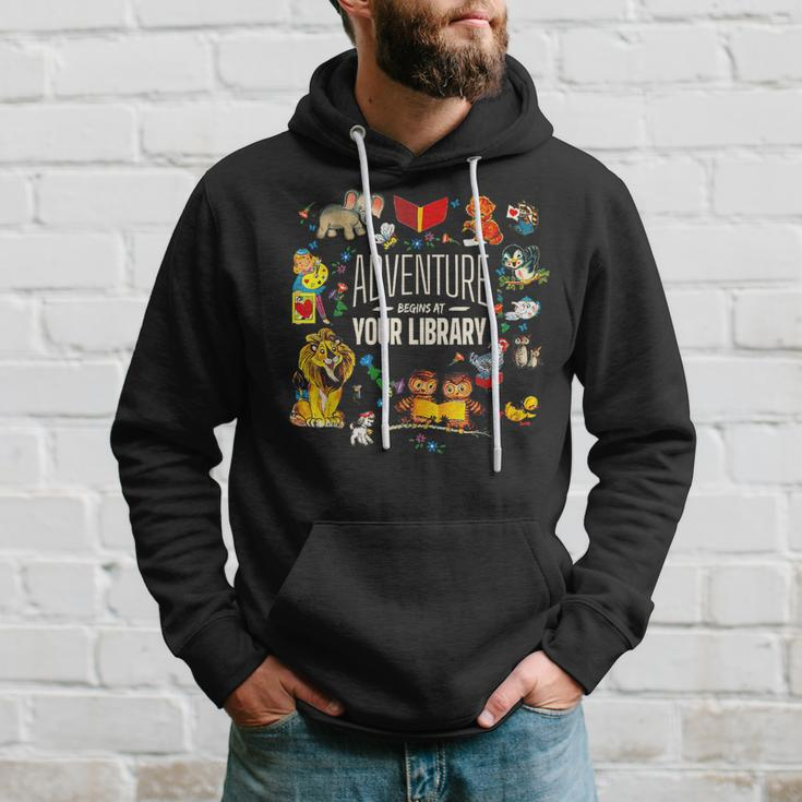 Adventure Begins At Your Library Summer Reading 2024 Animals Hoodie Gifts for Him