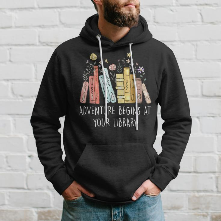 Adventure Begins At Your Library Summer Reading 2024 Books Hoodie Gifts for Him