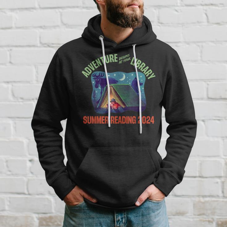 Adventure Begins At Your Library Summer Reading Program 2024 Hoodie Gifts for Him