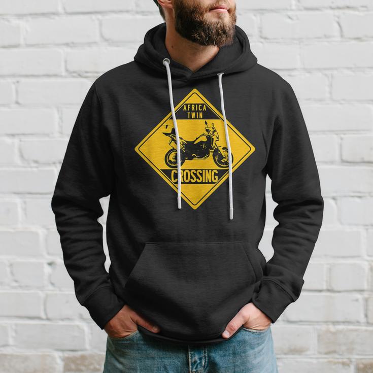 Africa Twin Crossing Hoodie für Motorradfans, Schwarzes Design Geschenke für Ihn