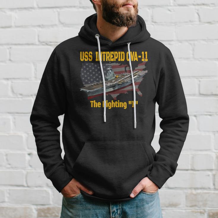 Aircraft Carrier Uss Intrepid Cva-11 Veterans Day Father Day Hoodie Gifts for Him