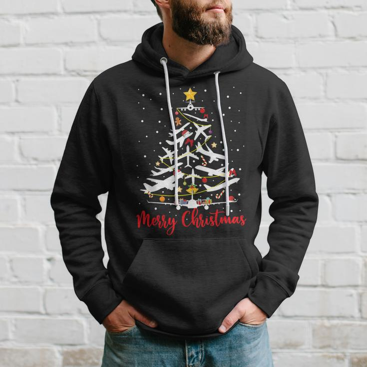 Airplane Christmas Tree Merry Christmas Most Likely Pilot Hoodie Gifts for Him