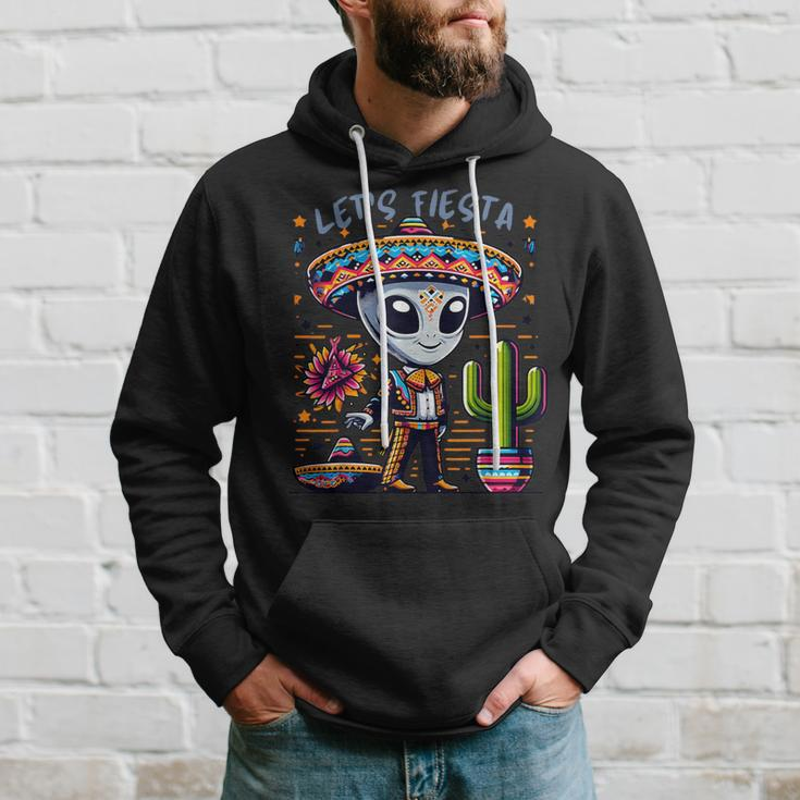 Alien Poncho Cinco De Mayo Outfit Mexican Alien Let's Fiesta Hoodie Gifts for Him