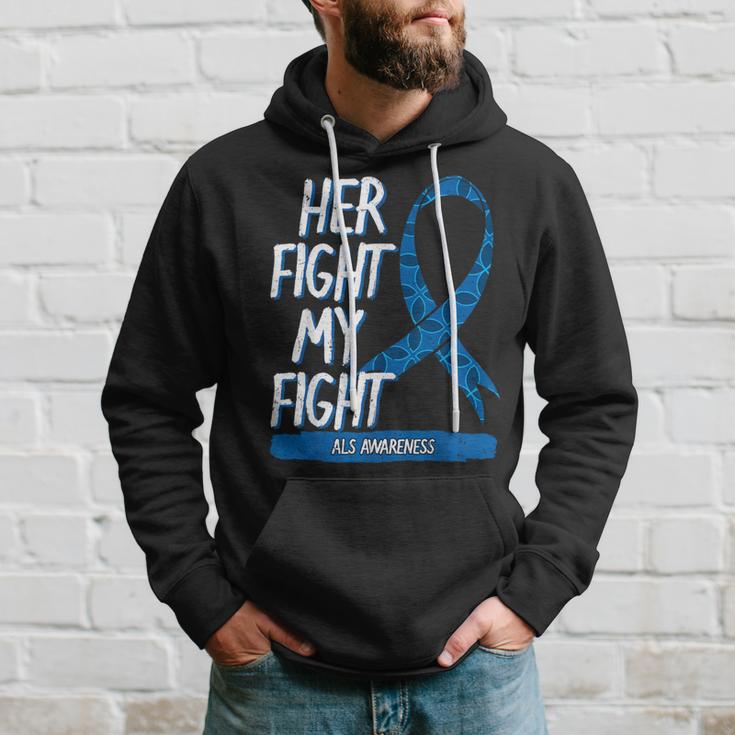 Als Awareness Ribbon Lou Gehrig's Disease Blue Mnd Hoodie - Monsterry