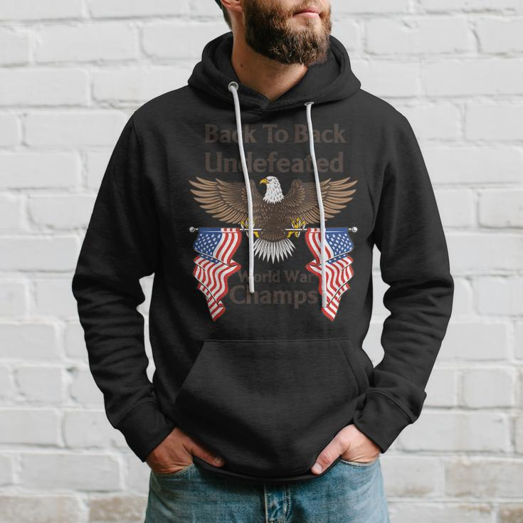 American Eagle Flag Back-To-Back-Undefeated-World-War-Champs Hoodie Gifts for Him