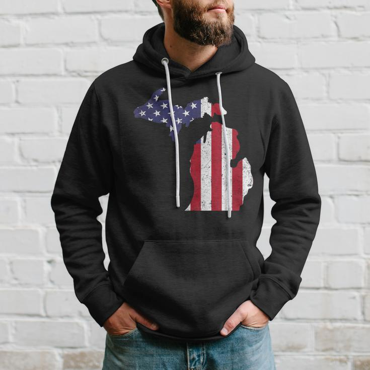 American Flag Fourth Of July 4Th Michigan Usa Hoodie Gifts for Him