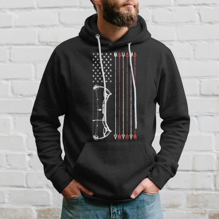 American Flag Hunter Archery Women Men Bow Hunting Hoodie Gifts for Him