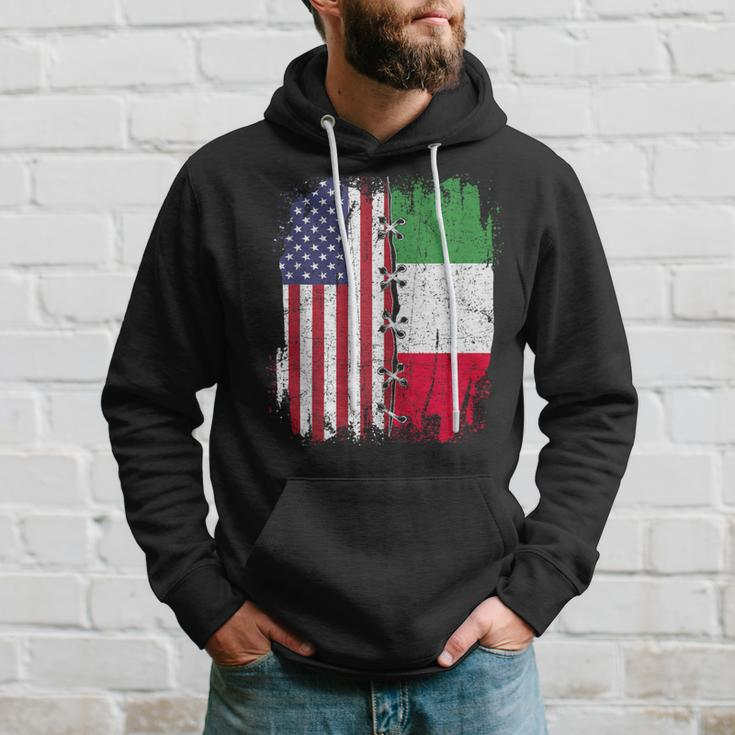 American Flag With Italian Flag Italy Hoodie Gifts for Him