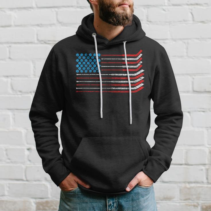 American Flag Patriotic 4Th Of July Hockey Hoodie Gifts for Him