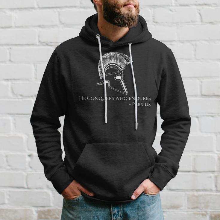 Ancient Roman Poet Persius He Conquers Who Endures Hoodie Gifts for Him