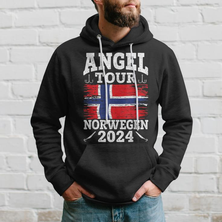 Angel Tour Norway 2024 Fishing Team Norway Flag Angler Hoodie Geschenke für Ihn