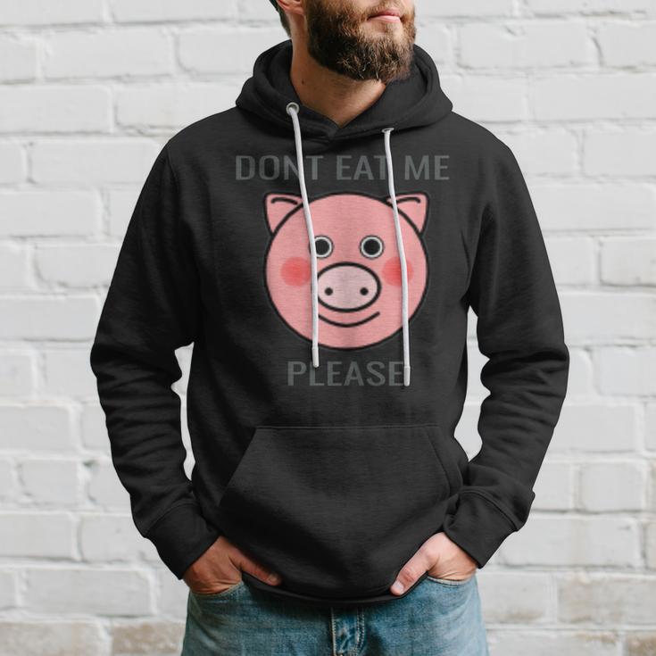 Animal Lover Distressed Text Don't Eat Me Pig Hoodie Gifts for Him