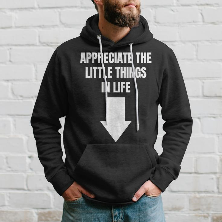 Appreciate The Small Things In Life Arrow Sarcasm Pun Hoodie Gifts for Him