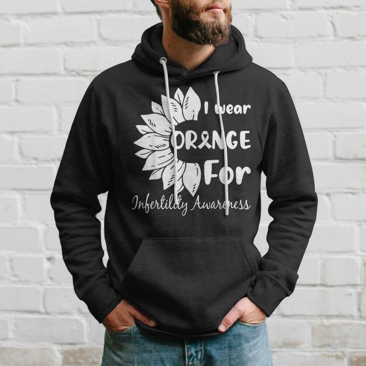 In April We Wear Orange Infertility Awareness Sunflower Hoodie Gifts for Him