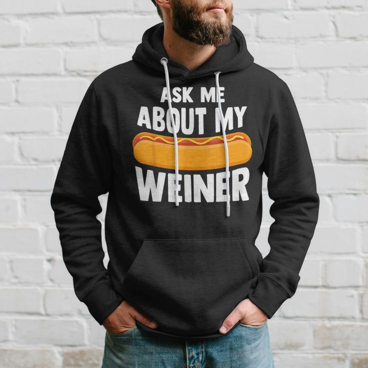 Ask Me About My Weiner Dog Hotdog Sandwich Dachshund Lover Hoodie Gifts for Him