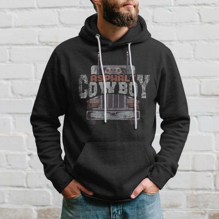 Asphalt Cowboy Cool Truck Driver Trucker Hoodie Gifts for Him