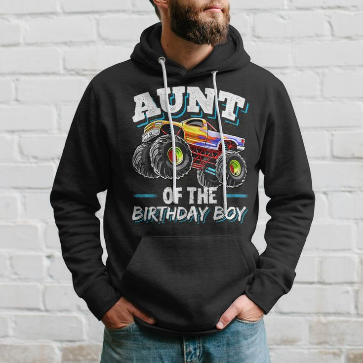 Aunt Of The Birthday Boy Monster Truck Birthday Party Hoodie Gifts for Him