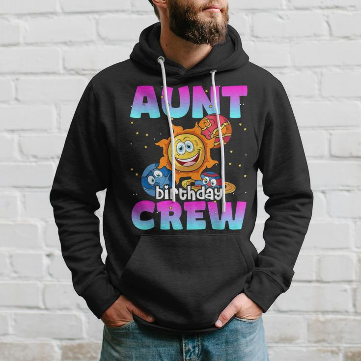 Aunt Birthday Crew Outer Space Planets Galaxy Bday Party Hoodie Gifts for Him