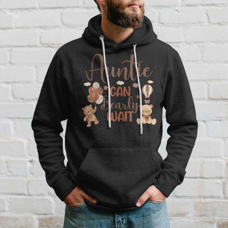 Auntie Can Bearly Wait Bear Gender Neutral Boy Baby Shower Hoodie Gifts for Him