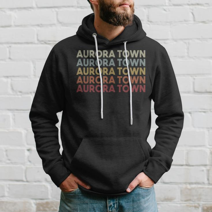 Aurora Town New York Aurora Town Ny Retro Vintage Text Hoodie Gifts for Him
