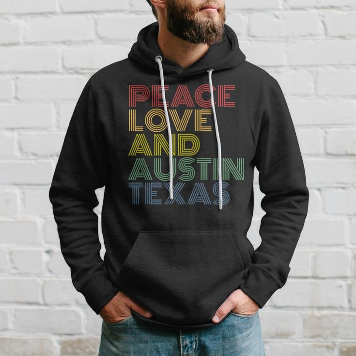Austin Texas Peace Love Hoodie Gifts for Him
