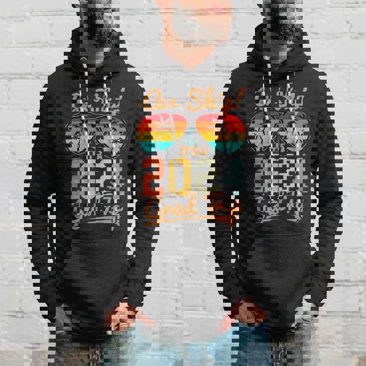 Aw Ship It's A Grad Trip 2024 Vintage Graduation Cruise 2024 Hoodie Gifts for Him