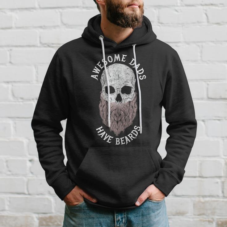 Awesome Dads Have Beards Bearded Skull Fathers Day Hoodie Gifts for Him