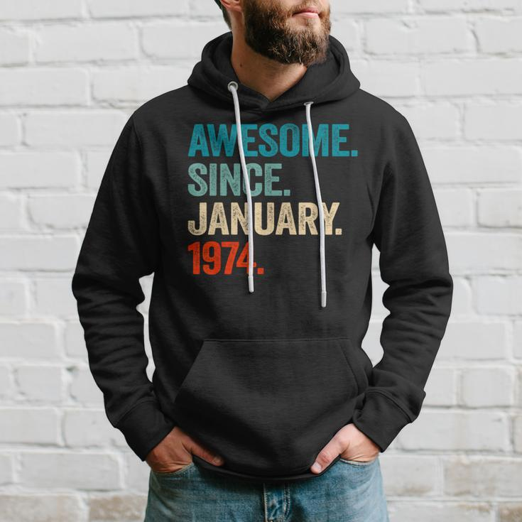Awesome Since January 1974 50Th Birthday 50 Years Old Hoodie Gifts for Him