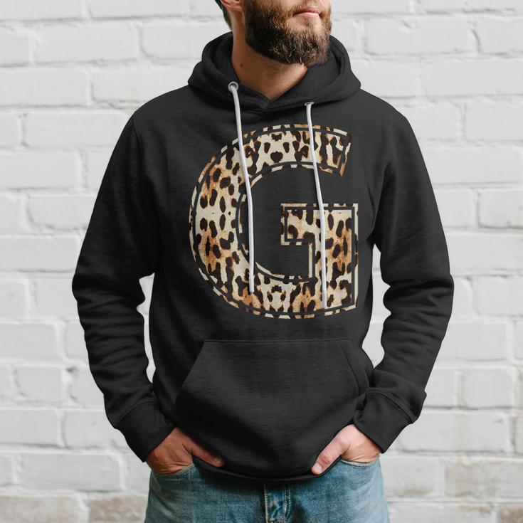 Awesome Letter G Initial Name Leopard Cheetah Print Hoodie Gifts for Him