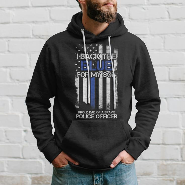 I Back The Blue For My Son Proud Dad Of A Police Officer Hoodie Gifts for Him