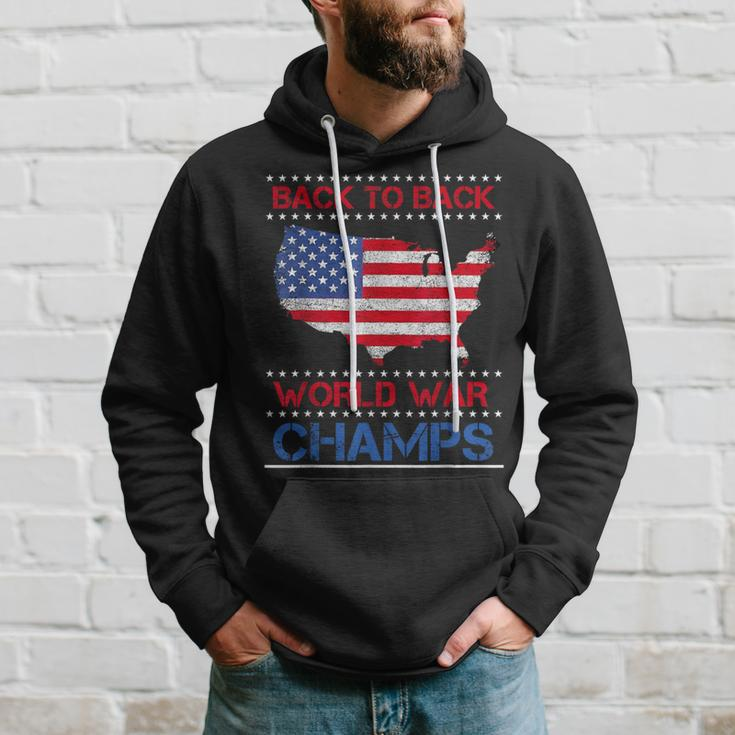 Back-To-Back World War Champs Us Flag 4Th Of July Hoodie Gifts for Him