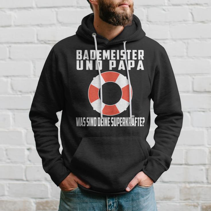 Bademeister Papa Was Sind Deine Superkräfte Schwimmbad Kapuzenpullover Geschenke für Ihn