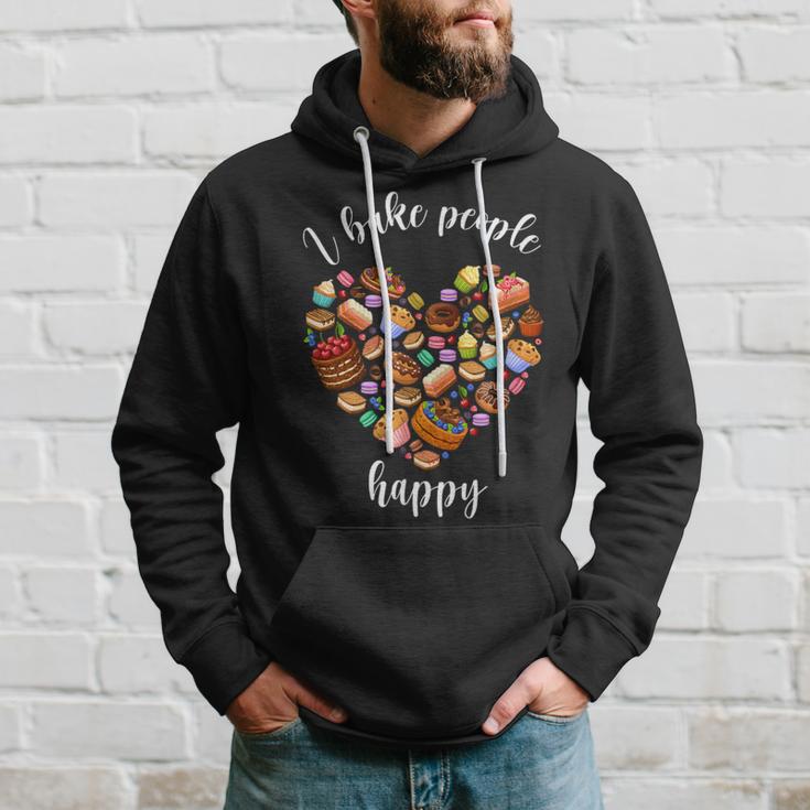 I Bake People Happy Pastry Chef Cake And Pie Baker Hoodie Gifts for Him