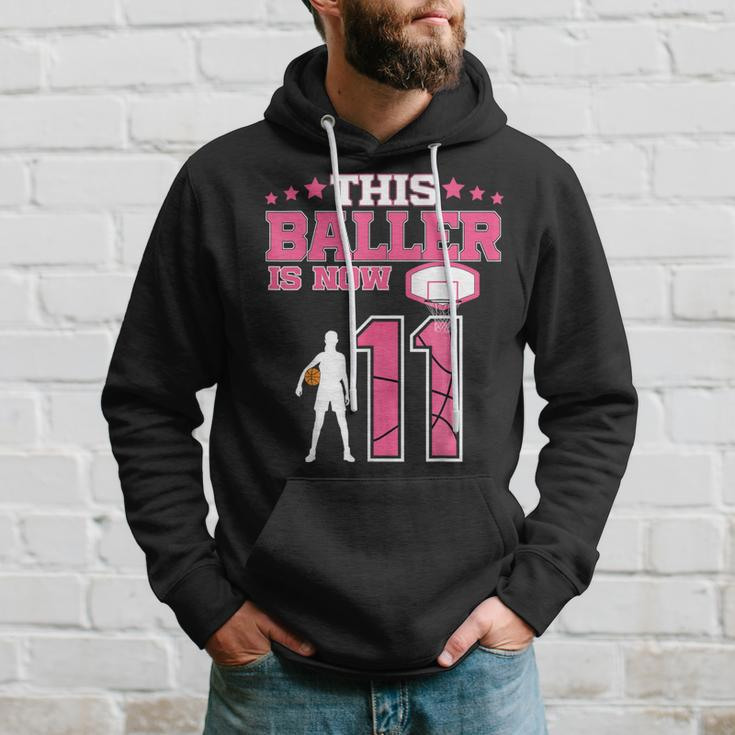 This Baller Is Now 11 Year Old Basketball 11Th Birthday Girl Hoodie Gifts for Him